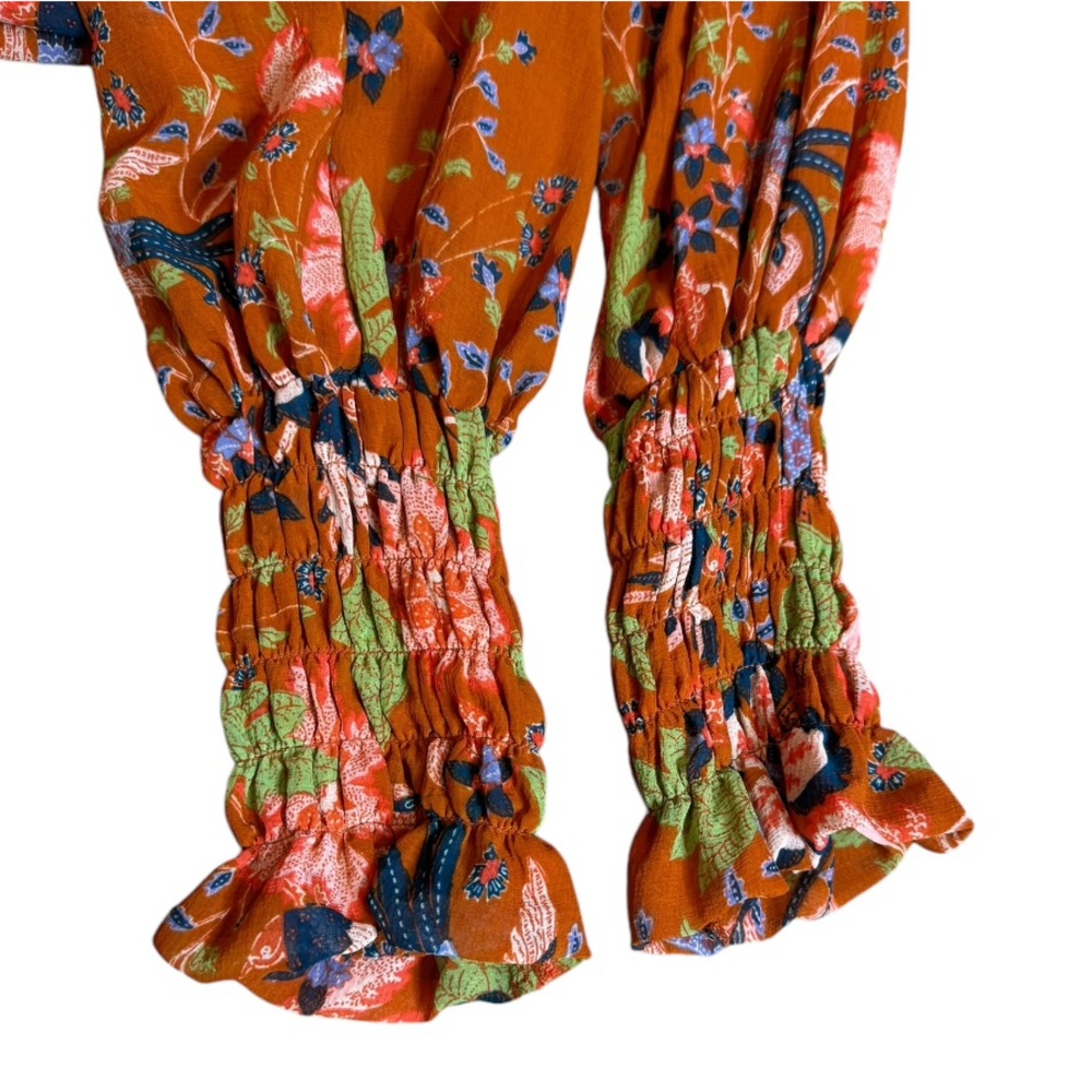 By Anthropologie Floral Chiffon Blouse size XS - Picture 7 of 15